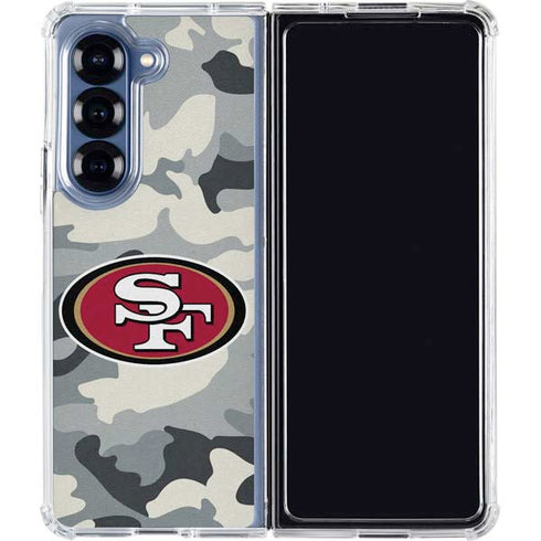 NFL San Francisco 49ers Camo Galaxy Z Fold6 Clear Case