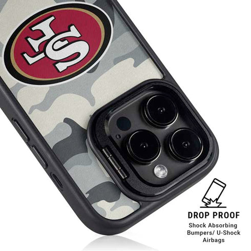 NFL San Francisco 49ers Camo iPhone 13 Pro Kickstand Case