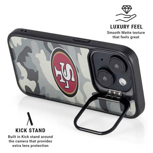 NFL San Francisco 49ers Camo iPhone 15 Kickstand Case