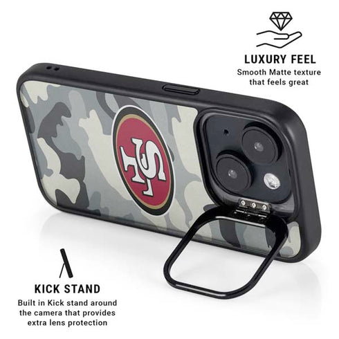 NFL San Francisco 49ers Camo iPhone 15 Plus Kickstand Case