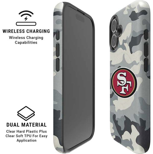 NFL San Francisco 49ers Camo iPhone 16 Plus Magsafe Impact Case