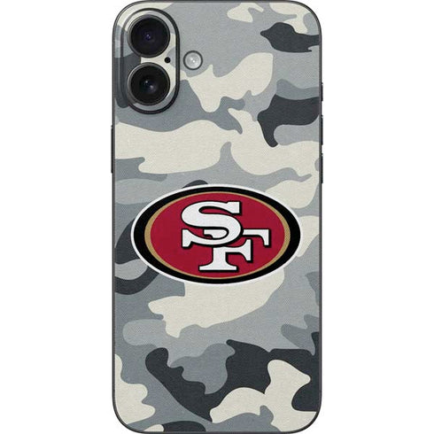 NFL San Francisco 49ers Camo iPhone 16 Plus Skin