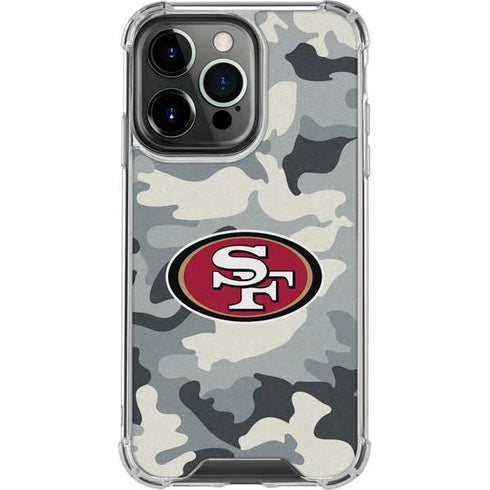 NFL San Francisco 49ers Camo iPhone 16 Pro Clear Case