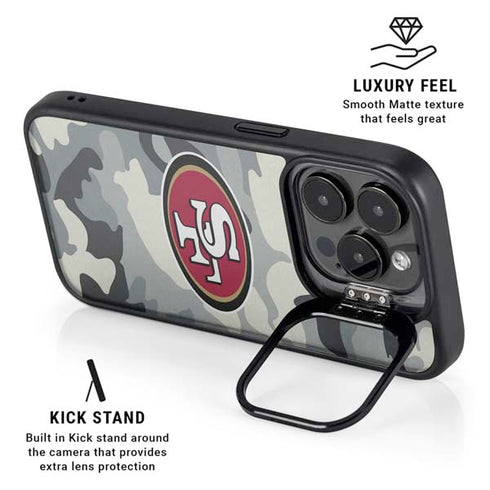 NFL San Francisco 49ers Camo iPhone 16 Pro Kickstand Case