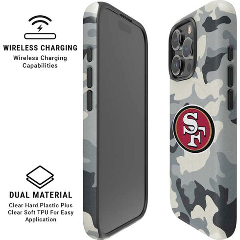 NFL San Francisco 49ers Camo iPhone 16 Pro Magsafe Impact Case