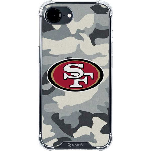 NFL San Francisco 49ers Camo iPhone 16e Clear Case