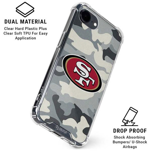 NFL San Francisco 49ers Camo iPhone 16e Clear Case