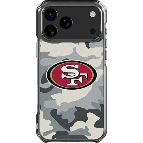 NFL San Francisco 49ers Camo iPhone 18 Pro Max Clear Case