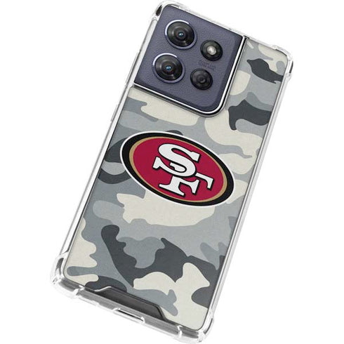 NFL San Francisco 49ers Camo Moto G 5G (2025) Clear Case