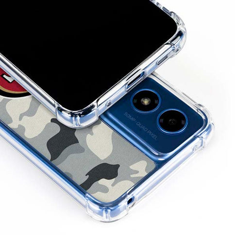 NFL San Francisco 49ers Camo Moto G 5G (2024) Clear Case
