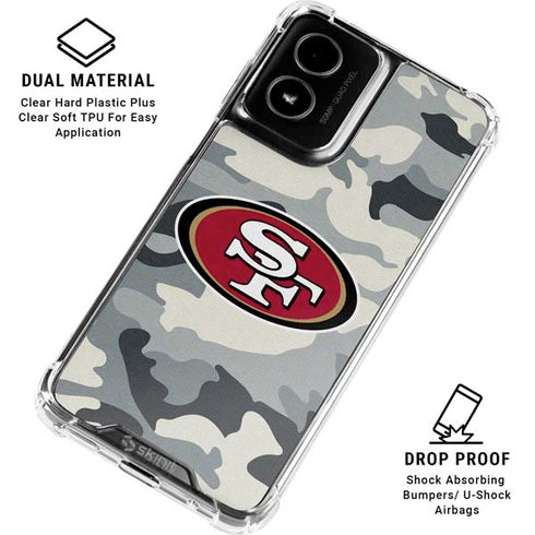 NFL San Francisco 49ers Camo Moto G Power 5G (2024) Clear Case