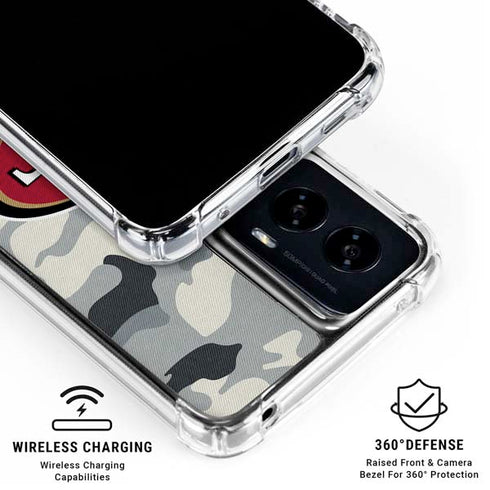 NFL San Francisco 49ers Camo Moto G Power 5G (2024) Clear Case