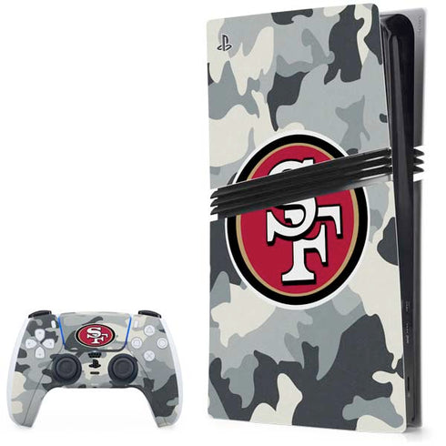 NFL San Francisco 49ers Camo PS5 Pro Bundle Skin