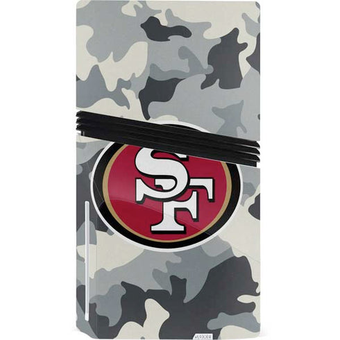 NFL San Francisco 49ers Camo PS5 Pro Disk Console Skin
