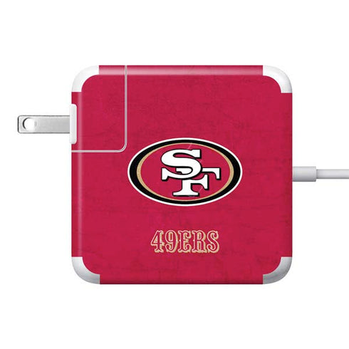 NFL San Francisco 49ers Distressed 85W Power Adapter (15 and 17 inch MacBook Pro Charger) Skin