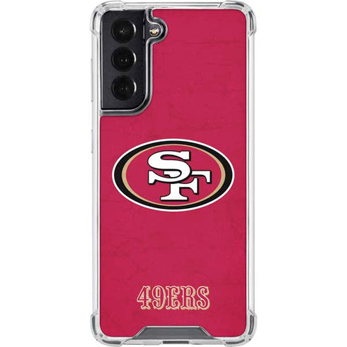NFL San Francisco 49ers Distressed Galaxy S22 Clear Case