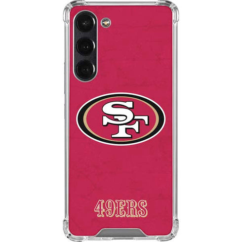 NFL San Francisco 49ers Distressed Galaxy S24 FE Clear Case