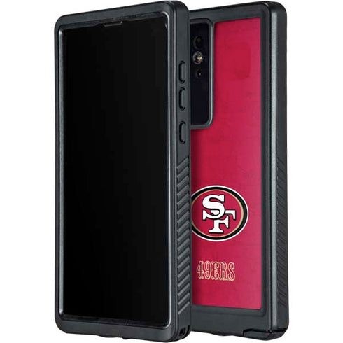NFL San Francisco 49ers Distressed Galaxy S24 Ultra Waterproof Case