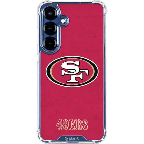 NFL San Francisco 49ers Distressed Galaxy S25 Plus Clear Case