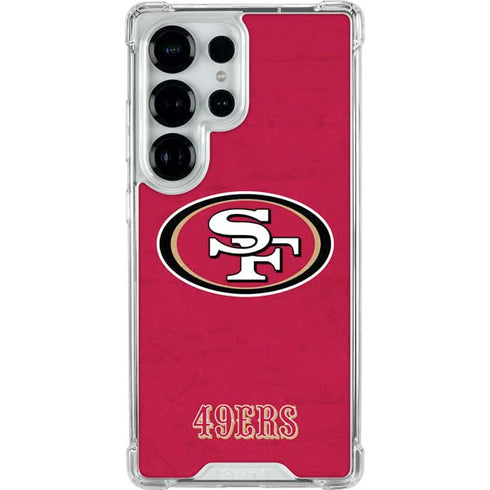 NFL San Francisco 49ers Distressed Galaxy S25 Ultra Clear Case