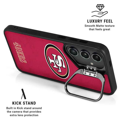NFL San Francisco 49ers Distressed Galaxy S26 Kickstand Case