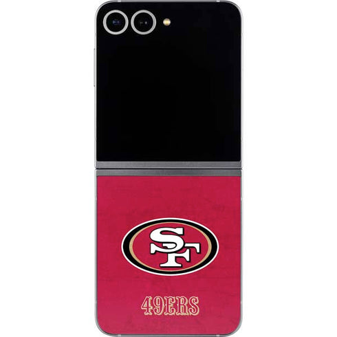 NFL San Francisco 49ers Distressed Galaxy Z Flip6 Skin