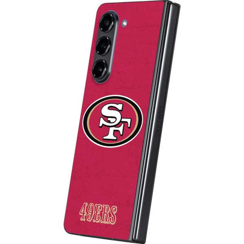 NFL San Francisco 49ers Distressed Galaxy Z Fold5 5G Skin