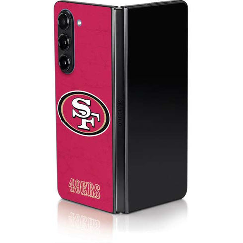 NFL San Francisco 49ers Distressed Galaxy Z Fold5 5G Skin