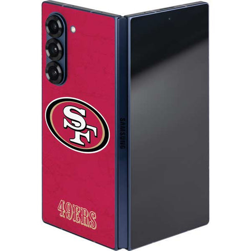 NFL San Francisco 49ers Distressed Galaxy Z Fold6 Skin