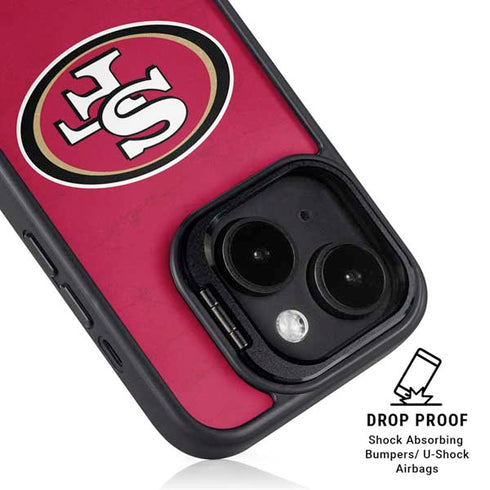 NFL San Francisco 49ers Distressed iPhone 14 Kickstand Case