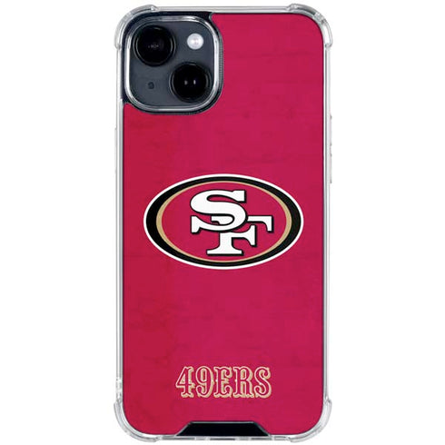 NFL San Francisco 49ers Distressed iPhone 15 Clear Case