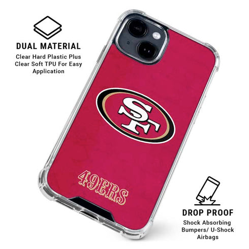 NFL San Francisco 49ers Distressed iPhone 15 Clear Case