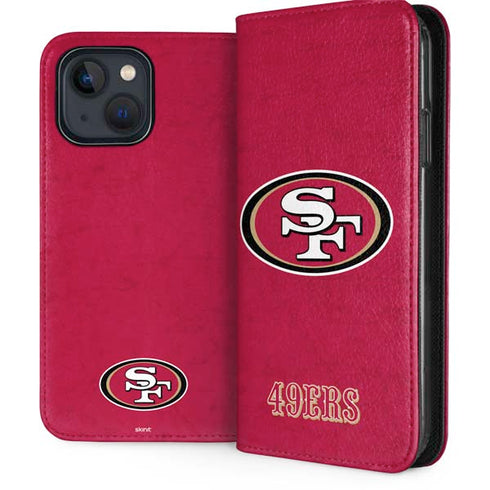NFL San Francisco 49ers Distressed iPhone 15 Plus Folio Case