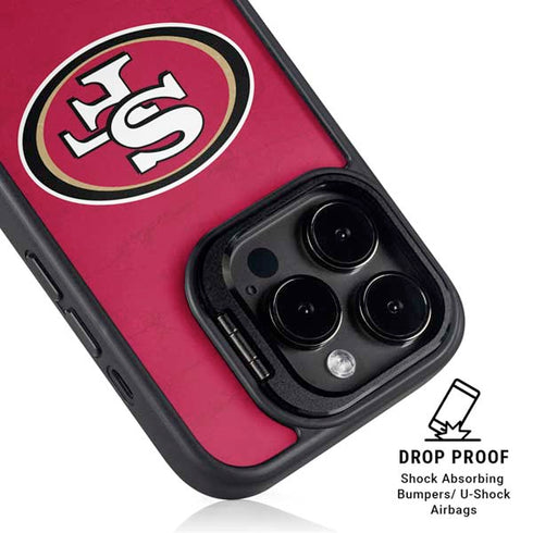 NFL San Francisco 49ers Distressed iPhone 15 Pro Max Kickstand Case