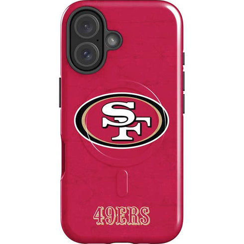 NFL San Francisco 49ers Distressed iPhone 16 Magsafe Impact Case