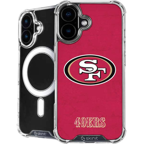 NFL San Francisco 49ers Distressed iPhone 16 Plus MagSafe Case