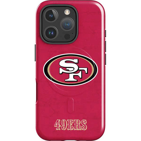 NFL San Francisco 49ers Distressed iPhone 16 Pro Magsafe Impact Case