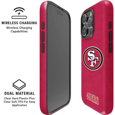 NFL San Francisco 49ers Distressed iPhone 16 Pro Magsafe Impact Case