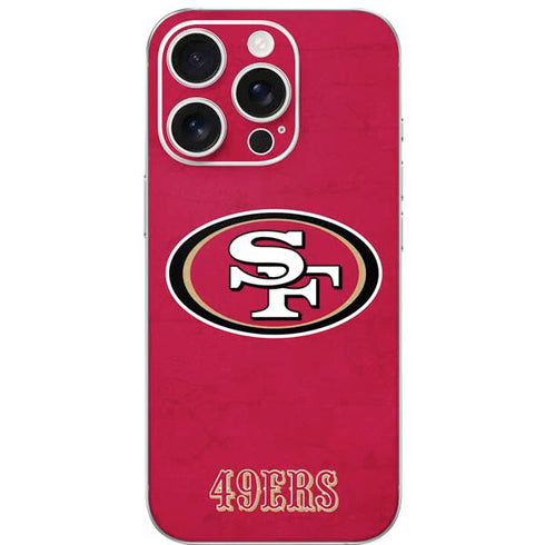 NFL San Francisco 49ers Distressed iPhone 16 Pro Skin