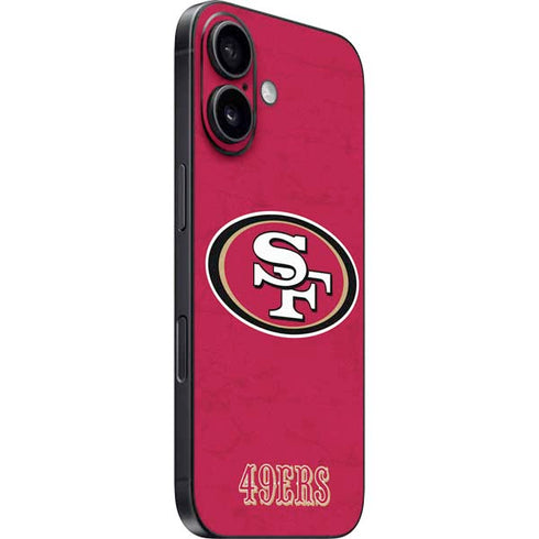 NFL San Francisco 49ers Distressed iPhone 16 Skin