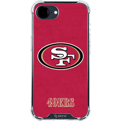 NFL San Francisco 49ers Distressed iPhone 16e Clear Case