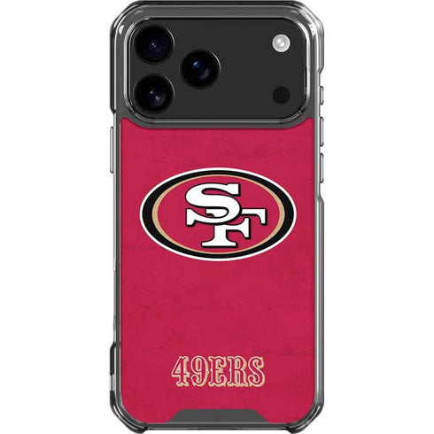NFL San Francisco 49ers Distressed iPhone 18 Pro Max Clear Case