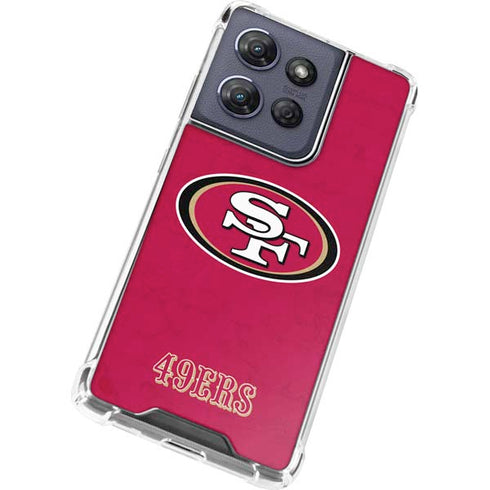 NFL San Francisco 49ers Distressed Moto G 5G (2025) Clear Case