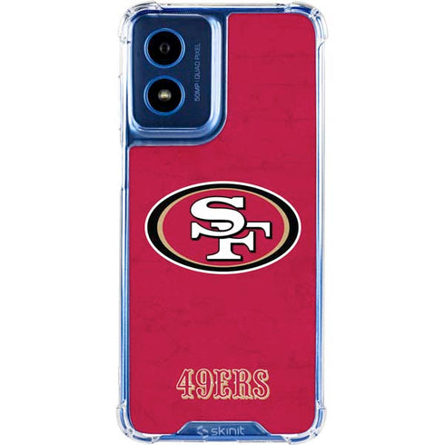 NFL San Francisco 49ers Distressed Moto G 5G (2024) Clear Case