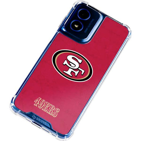 NFL San Francisco 49ers Distressed Moto G 5G (2024) Clear Case
