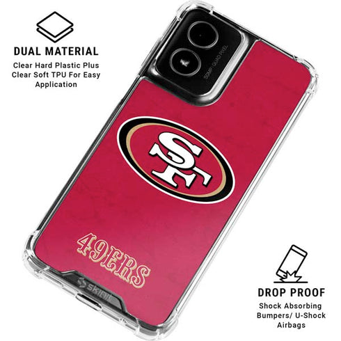 NFL San Francisco 49ers Distressed Moto G Power 5G (2024) Clear Case