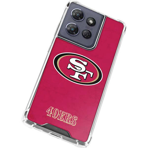 NFL San Francisco 49ers Distressed Moto G Stylus 5G (2025) Clear Case