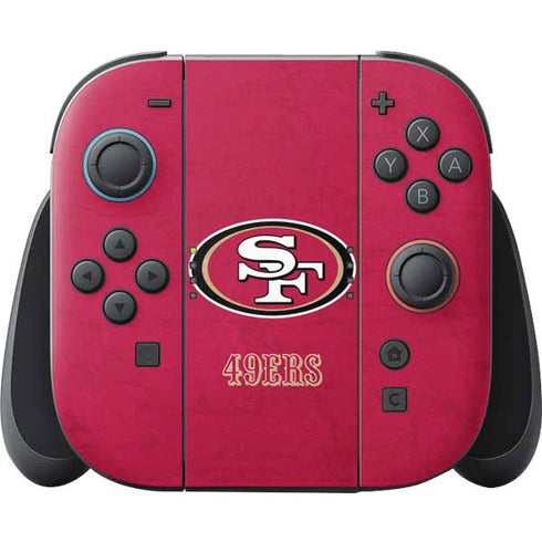 NFL San Francisco 49ers Distressed Nintendo Switch 2 (2025) Joy-Con Controller Skin