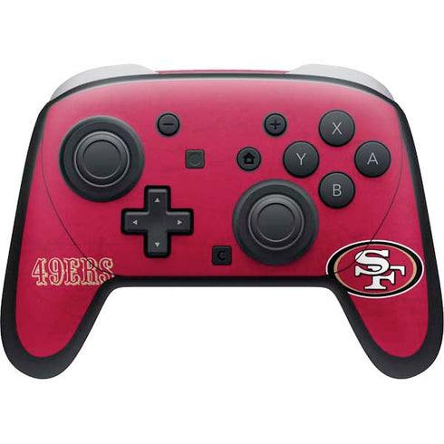 NFL San Francisco 49ers Distressed Nintendo Switch 2 (2025) Pro Controller Skin