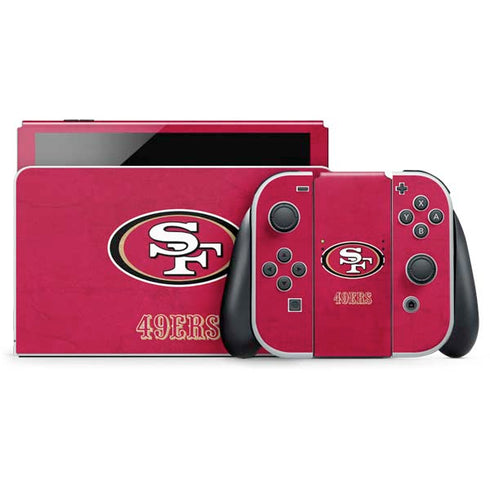 NFL San Francisco 49ers Distressed Nintendo Skins